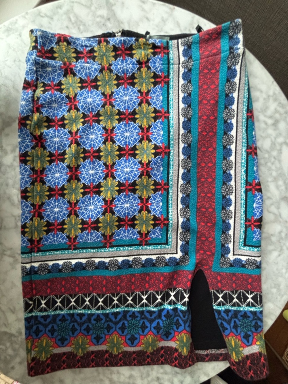 Maeve by Anthro Vibrant Geometric Printed Pencil Skirt